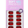 BTArtbox Press On Nails red cat eye soft gel reusable square nails