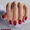 BTArtbox Press On Nails red cat eye soft gel reusable square nails